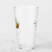 Benutzerdefinierte Text Happy Liebe Bienen Glas (Links)