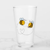 Benutzerdefinierte Text Happy Liebe Bienen Glas (Vorderseite)