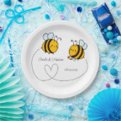 Benutzerdefinierte Text Happy Liebe Bienen Pappteller (Party)