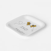 Benutzerdefinierte Text Happy Liebe Bienen Pappteller (Gewinkelt)