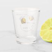 Benutzerdefinierte Text Happy Liebe Bienen Schnapsglas (Rückseite)
