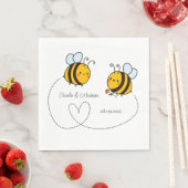 Benutzerdefinierte Text Happy Liebe Bienen Serviette (Beispiel)
