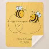 Benutzerdefinierte Text Happy Liebe Bienen Sherpadecke (Vorderseite)