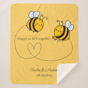 Benutzerdefinierte Text Happy Liebe Bienen Sherpadecke