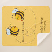 Benutzerdefinierte Text Happy Liebe Bienen Sherpadecke (Vorderseite (Horizontal))