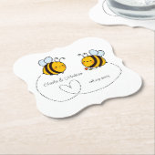 Benutzerdefinierte Text Happy Liebe Bienen Untersetzer (angewinkelt)
