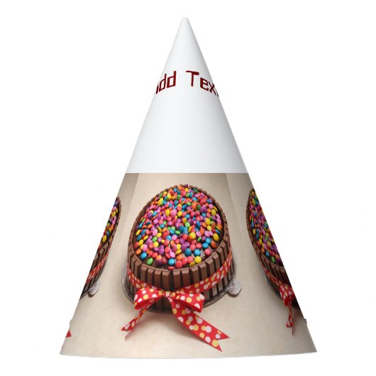 Benutzerdefinierte "Text hinzufügen" Cake Candy Im Partyhütchen (Vorderseite)
