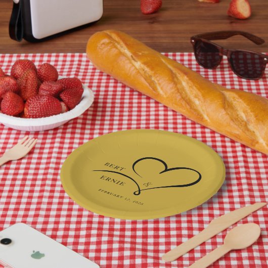 Benutzerdefinierte Text Hochzeit Papier Teller 7" (Picknick)