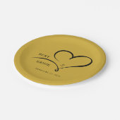 Benutzerdefinierte Text Hochzeit Papier Teller 7" (Schrägansicht)
