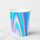 Benutzerdefinierte Text-Holografie-Irisierend Y2K- Pappbecher (Rückseite)