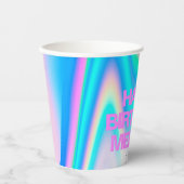 Benutzerdefinierte Text-Holografie-Irisierend Y2K- Pappbecher (Vorderseite)