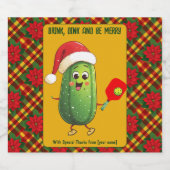 Benutzerdefinierte Text-Kundgebung von Santa Pickl Bierflaschenetikett (Einzelnes Label)