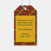 Benutzerdefinierte Text-Kundgebung von Santa Pickl Geschenkanhänger (Rückseite)