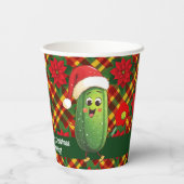 Benutzerdefinierte Text-Kundgebung von Santa Pickl Pappbecher (Rückseite)