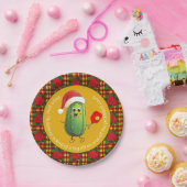 Benutzerdefinierte Text-Kundgebung von Santa Pickl Pappteller (Party)