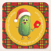 Benutzerdefinierte Text-Kundgebung von Santa Pickl Rechteckiger Pappuntersetzer (Vorderseite)