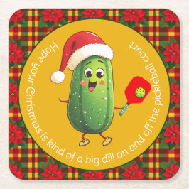 Benutzerdefinierte Text-Kundgebung von Santa Pickl Rechteckiger Pappuntersetzer