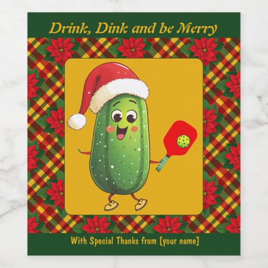 Benutzerdefinierte Text-Kundgebung von Santa Pickl Weinetikett (Einzelnes Label)