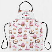 Benutzerdefinierte Text-Liebe Cupcake-Muster Schürze (Vorderseite)