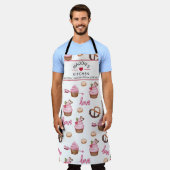 Benutzerdefinierte Text-Liebe Cupcake-Muster Schürze (Getragen)