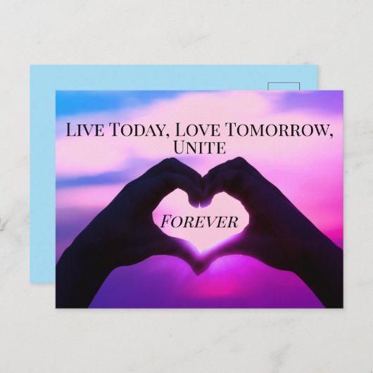 Benutzerdefinierte Text-Liebe Hands Herzform Rosa Postkarte (Vorne/Hinten)