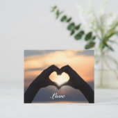 Benutzerdefinierte Text-Liebe Hands Herzform Twili Postkarte (Stehend Vorderseite)