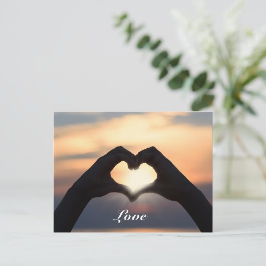 Benutzerdefinierte Text-Liebe Hands Herzform Twili Postkarte (Stehend Vorderseite)