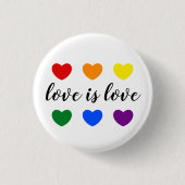 Benutzerdefinierte Text-Liebe ist Liebe LGBT-Rainb Button (Vorderseite)