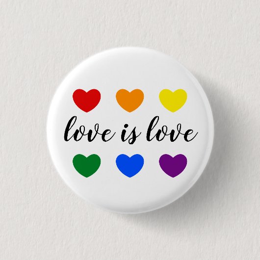 Benutzerdefinierte Text-Liebe ist Liebe LGBT-Rainb Button (Vorderseite)