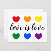 Benutzerdefinierte Text-Liebe ist Liebe LGBT-Rainb Postkarte (Vorne/Hinten)