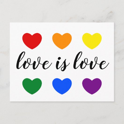 Benutzerdefinierte Text-Liebe ist Liebe LGBT-Rainb Postkarte (Vorderseite)