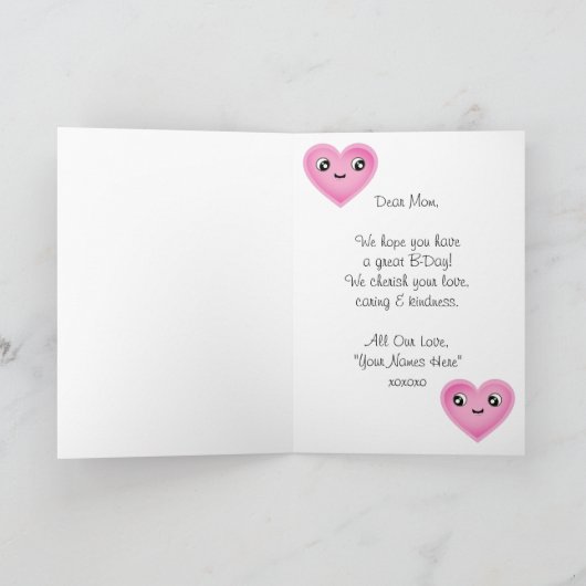 Benutzerdefinierte Text-Mama / Geburtskarte Karte (Innenseite)