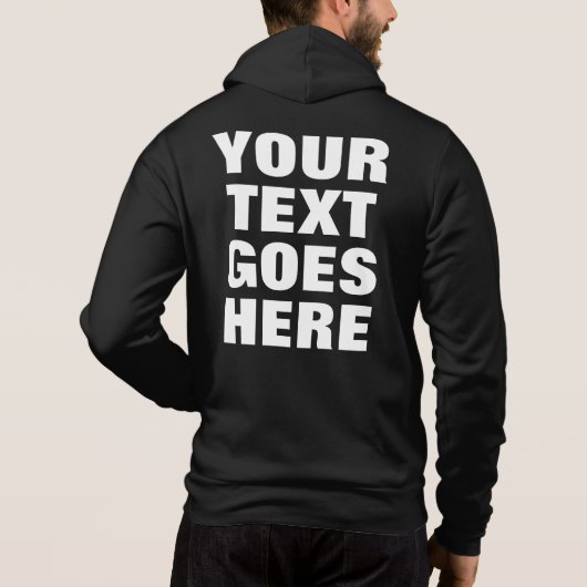Benutzerdefinierte Text-Mens Elegante Rückseite Pr Hoodie (Rückseite)