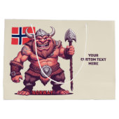 Benutzerdefinierte Text-Norwegische Trolle Große Geschenktüte (Rückseite)