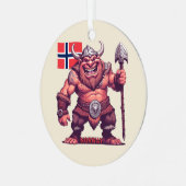 Benutzerdefinierte Text-Norwegische Trolle Ornament Aus Metall (Vorderseite links)