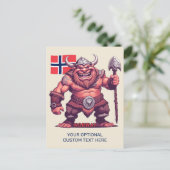 Benutzerdefinierte Text-Norwegische Trolle Postkarte (Stehend Vorderseite)