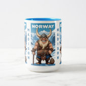 Benutzerdefinierte Text-Norwegische Trolle Zweifarbige Tasse (Mittel)