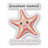 Benutzerdefinierte Text- oder Name-Star-Aufkleber Aufkleber (Vorderseite)