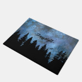 Benutzerdefinierte Text Pine Forest Night Fußmatte (Schrägansicht)