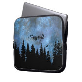 Benutzerdefinierte Text Pine Forest Night Laptopschutzhülle (Vorderseite Links)