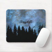 Benutzerdefinierte Text Pine Forest Night Mousepad (Mit Mouse)