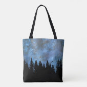 Benutzerdefinierte Text Pine Forest Night Tasche (Rückseite)