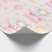 Benutzerdefinierte Text Pink Wasserfarbe Elephant  Geschenkpapier (Ecke)