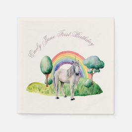 Benutzerdefinierte Text-Regenbogen-Einfärbung Rosa Serviette