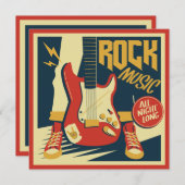 Benutzerdefinierte Text Rock Music-Einladungen (Vorne/Hinten)