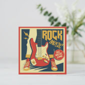 Benutzerdefinierte Text Rock Music-Einladungen (Stehend Vorderseite)