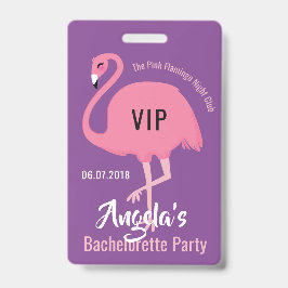 Benutzerdefinierte Text rosa Flamingo-Abzeichen Ausweis