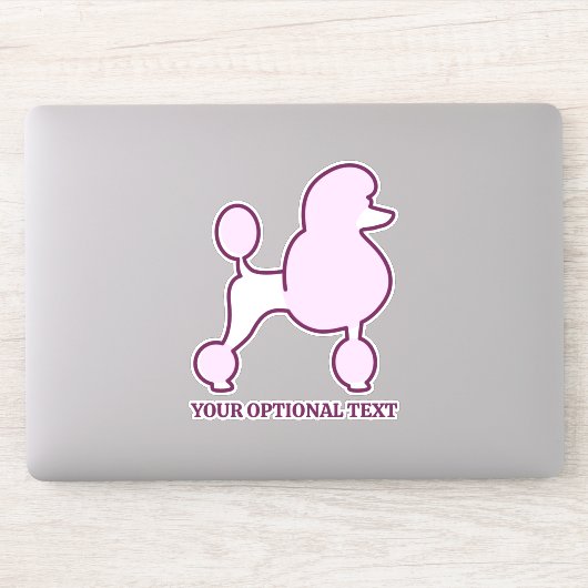 Benutzerdefinierte Text-Rosa-Poodles Aufkleber (Computer)