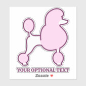 Benutzerdefinierte Text-Rosa-Poodles Aufkleber (Blatt)