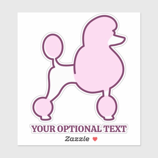 Benutzerdefinierte Text-Rosa-Poodles Aufkleber (Blatt)